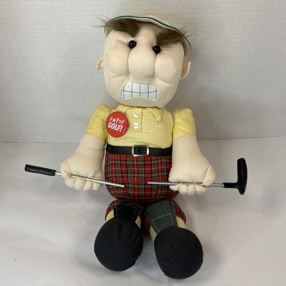 Golfer's Stuffed Plush Stress Doll 1989 Vintage Toy GOLF‎ Funny Tear Apart